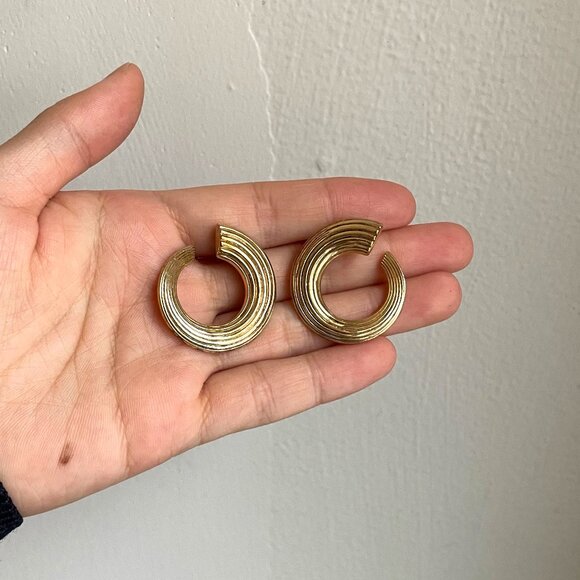 EUC Deve 18k Gold Vermeil Croissance Illimitée Hoop Earrings - Picture 6 of 6